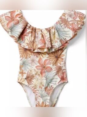 JANIE AND JACK FLORAL RUFFLE SWIMSUIT